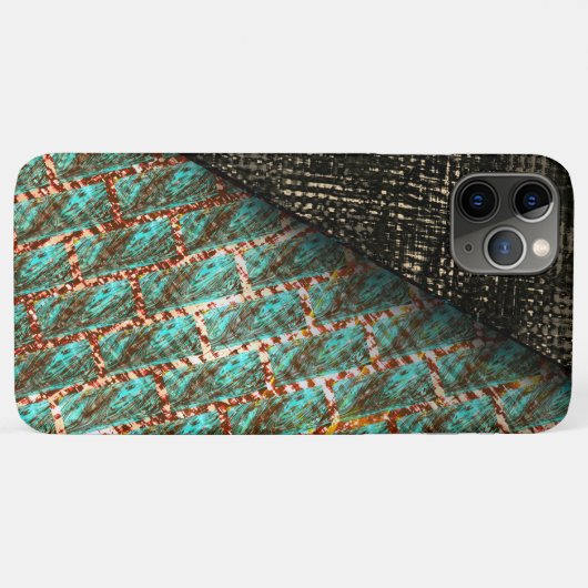 Brick-effect lichtblauw, donkerbruin detail Case-Mate iPhone case (Achterkant (horizontaal))