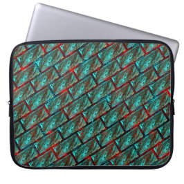 Brick-effect zwart en blauw gekleurd, krassplitsin laptop sleeve