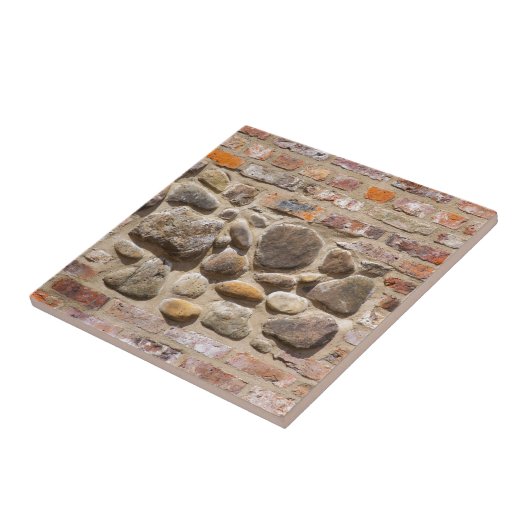 Brick en stenen muur tegeltje (Zijkant)