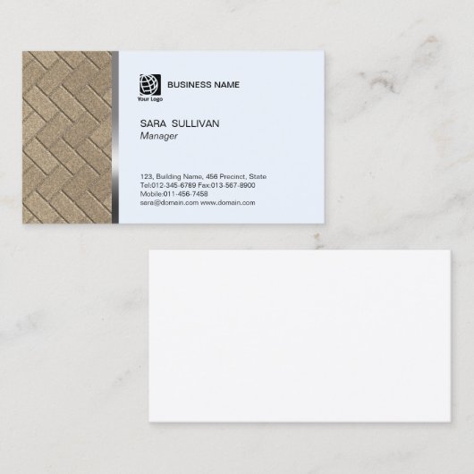Brick Flooring Pattern Aannemer Visitekaartje (Voorkant / Achterkant)