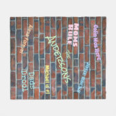 Brick Graffiti Muur Aangepaste namen Fleece Deken (Voorkant (Horizontaal))