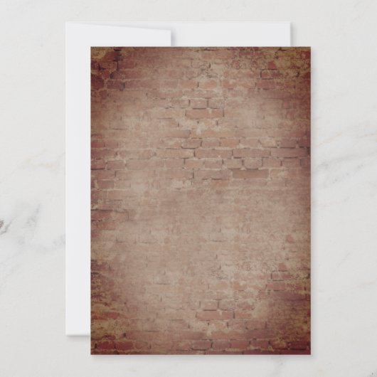 Brick Greenery String Lights Wedding Invitation Kaart (Achterkant)