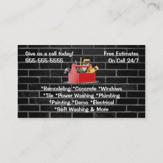 Brick Handyman Visitekaartje (Achterkant)