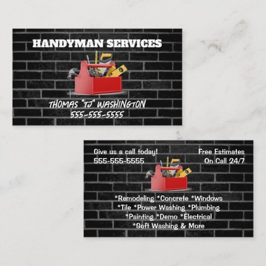 Brick Handyman Visitekaartje (Voorkant / Achterkant)