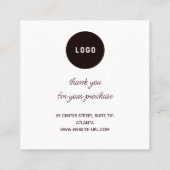 Brick Heart Arch Sieraden Care Instructie Bedankt Vierkante Visitekaartje (Achterkant)