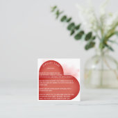 Brick Heart Arch Sieraden Care Instructie Bedankt Vierkante Visitekaartje (Staand voorkant)