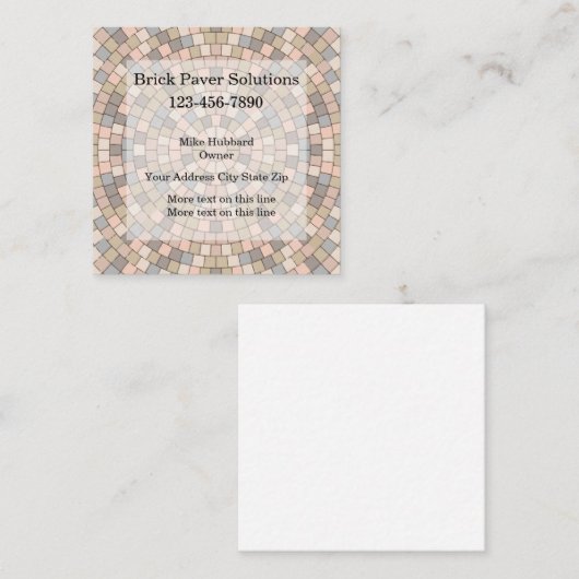 Brick Home Construction Paver Services Vierkante Visitekaartje (Voorkant / Achterkant)