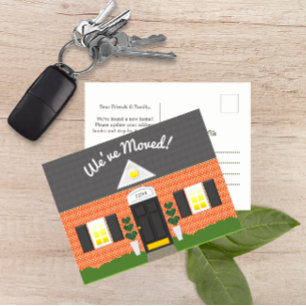 Brick House Facade Nieuw Adres Briefkaart