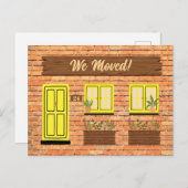 Brick House met gele deur We verhuisde aankondigin Briefkaart (Voorkant / Achterkant)