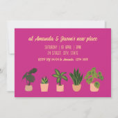 Brick House met Roze Deur Huis Warming Party Kaart (Achterkant)