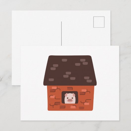 Brick House Pig Briefkaart (Voorkant / Achterkant)