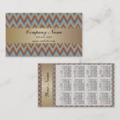 Brick Ikat ZigZag Pocket 2019 Kalender Visitekaartje (Voorkant / Achterkant)