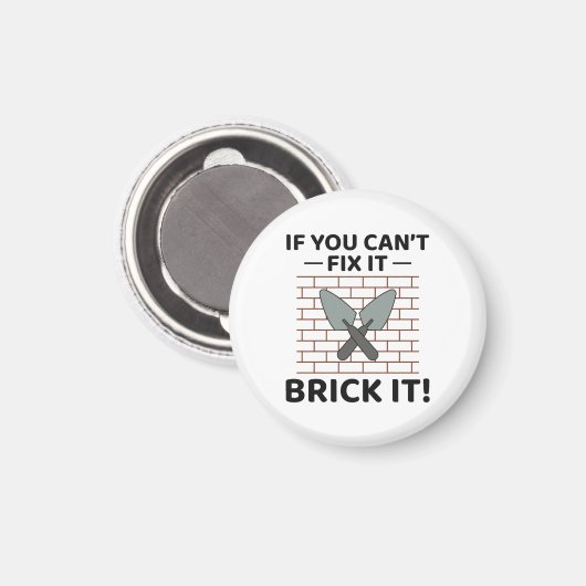 Brick It Up: Hilarische metselaar voor doe-het-zel Magneet (Voorkant / Achterkant)