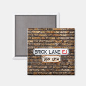 Brick Lane E1 Fridge Magnet Square (Voorkant / Achterkant)