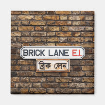 Brick Lane E1 Fridge Magnet Square