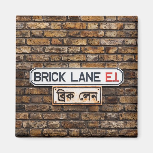 Brick Lane E1 Fridge Magnet Square (Voorkant)