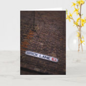 Brick Lane - Street Sign - Wenskaart Kaart (Gele Bloem)