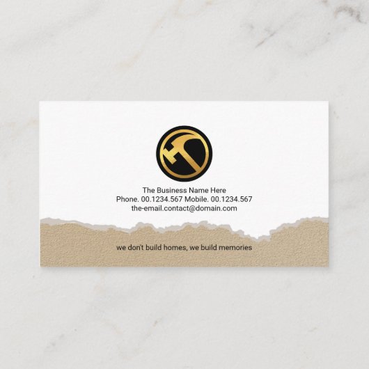 Brick Laying Cement Plaster Renovation Works Visitekaartje (Achterkant)