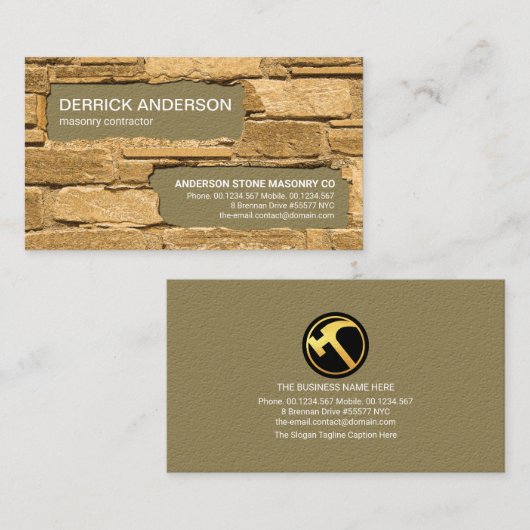 Brick Laying Renovation Construction Builder Visitekaartje (Voorkant / Achterkant)