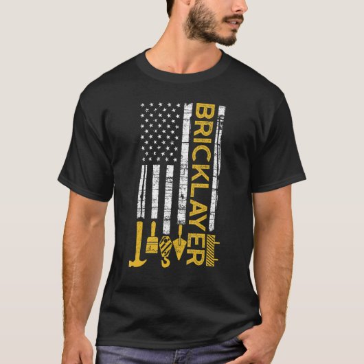 Brick Mason Bricklayer Masonry Construction Us Fla T-shirt (Voorkant)