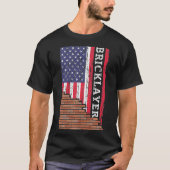 Brick Mason Bricklayer Metselaar Papa US Flag Gift T-shirt (Voorkant)