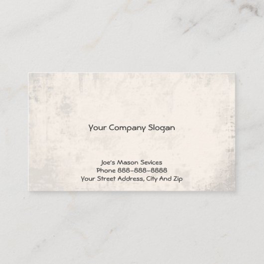 Brick Mason Masonry Visitekaartje (Achterkant)