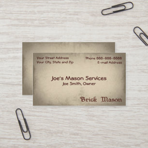 Brick Mason Masonry Visitekaartje