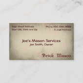 Brick Mason Masonry Visitekaartje (Voorkant)