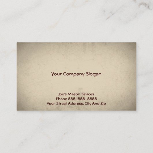 Brick Mason Masonry Visitekaartje (Achterkant)