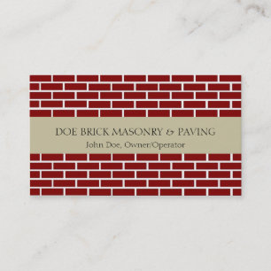 Brick Mason Tan/Fire Red Brick Visitekaartje