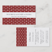 Brick Mason W/W Fire Red Brick Visitekaartje (Voorkant / Achterkant)
