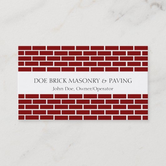 Brick Mason W/W Fire Red Brick Visitekaartje (Voorkant)