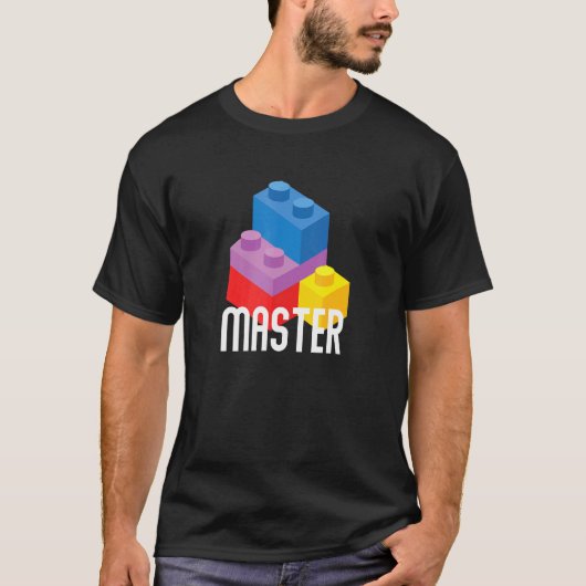 Brick Master Building Blocks Bricks Toys Builder T-shirt (Voorkant)