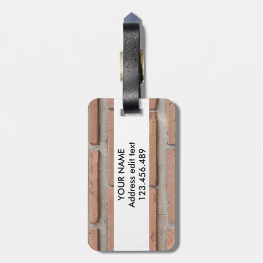 Brick-muur Bagagelabel (Achterkant verticaal)