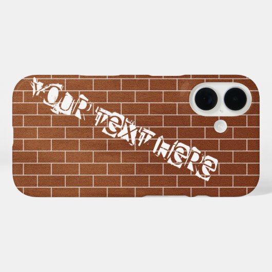 Brick Muur Ontwerp Aangepaste Tekst iPhone Case (Achterkant (horizontaal))