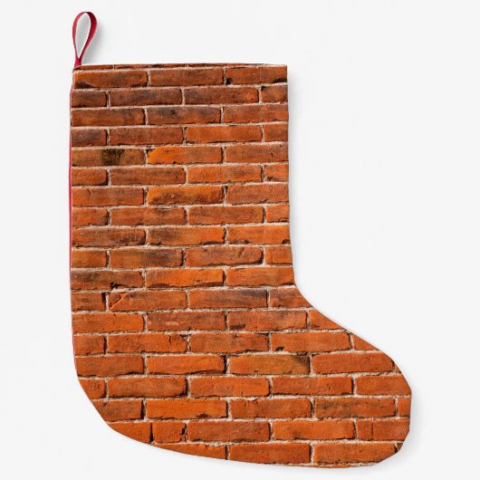 Brick-muur rode muur muur kleine kerstsok (Voorkant)