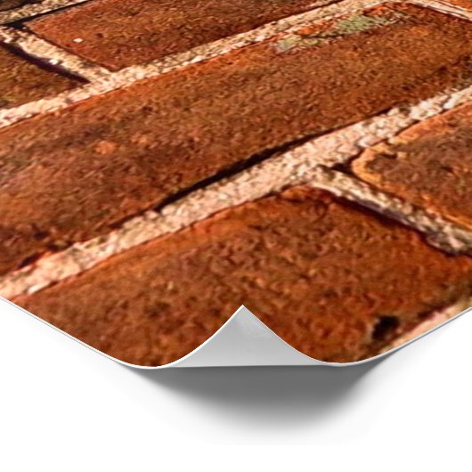 Brick-muur rode muur muur poster (Hoek)