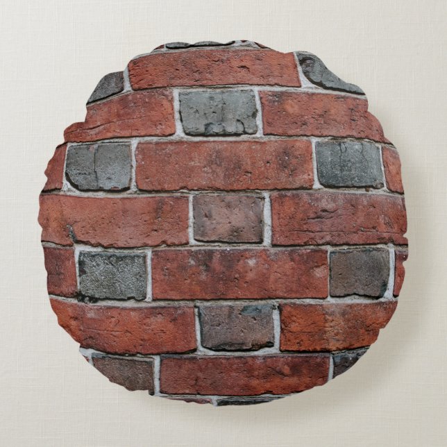 Brick-muur Rond Kussen (Voorkant)