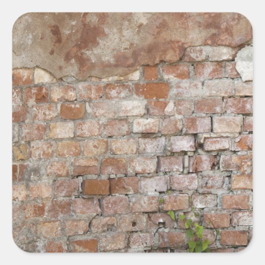 Brick-muur Vierkante Sticker (Voorkant)
