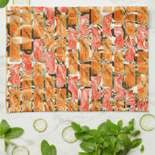 Brick-ontwerp met heldere tonen die hen scheiden theedoek (Gevouwen)