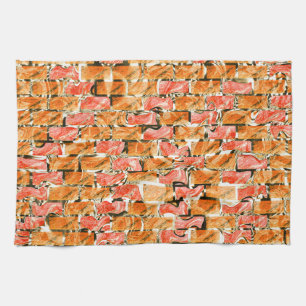 Brick-ontwerp met heldere tonen die hen scheiden theedoek