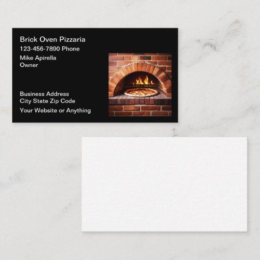 Brick Oven Pizza Plaats Visitekaartjes (Voorkant / Achterkant)
