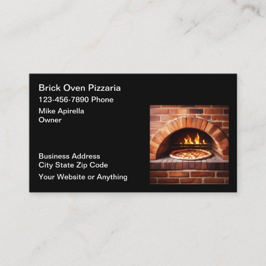 Brick Oven Pizza Plaats Visitekaartjes (Voorkant)