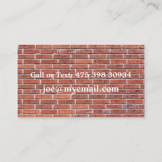 Brick-patroonpatroon voor bouwers, daken, construc visitekaartje (Achterkant)