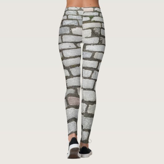 Brick Pattern Cobblestone Street Pathway Sidewalk Leggings (Achterkant)