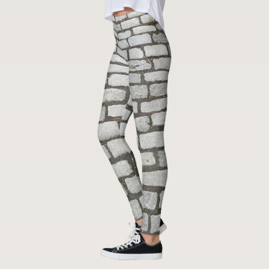 Brick Pattern Cobblestone Street Pathway Sidewalk Leggings (Links)