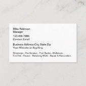 Brick Paving And Pavers Theme Business Cards Visitekaartje (Achterkant)