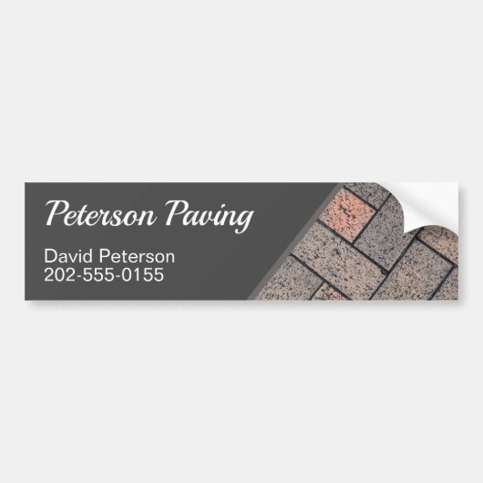 Brick Paving Driveway Construction Business Bumpersticker (Voorkant)
