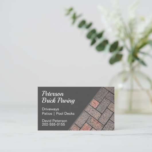 Brick Paving Driveway Construction Visitekaartje (Staand voorkant)
