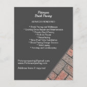 Brick Paving Driveway-promotie Flyer (Achterkant)